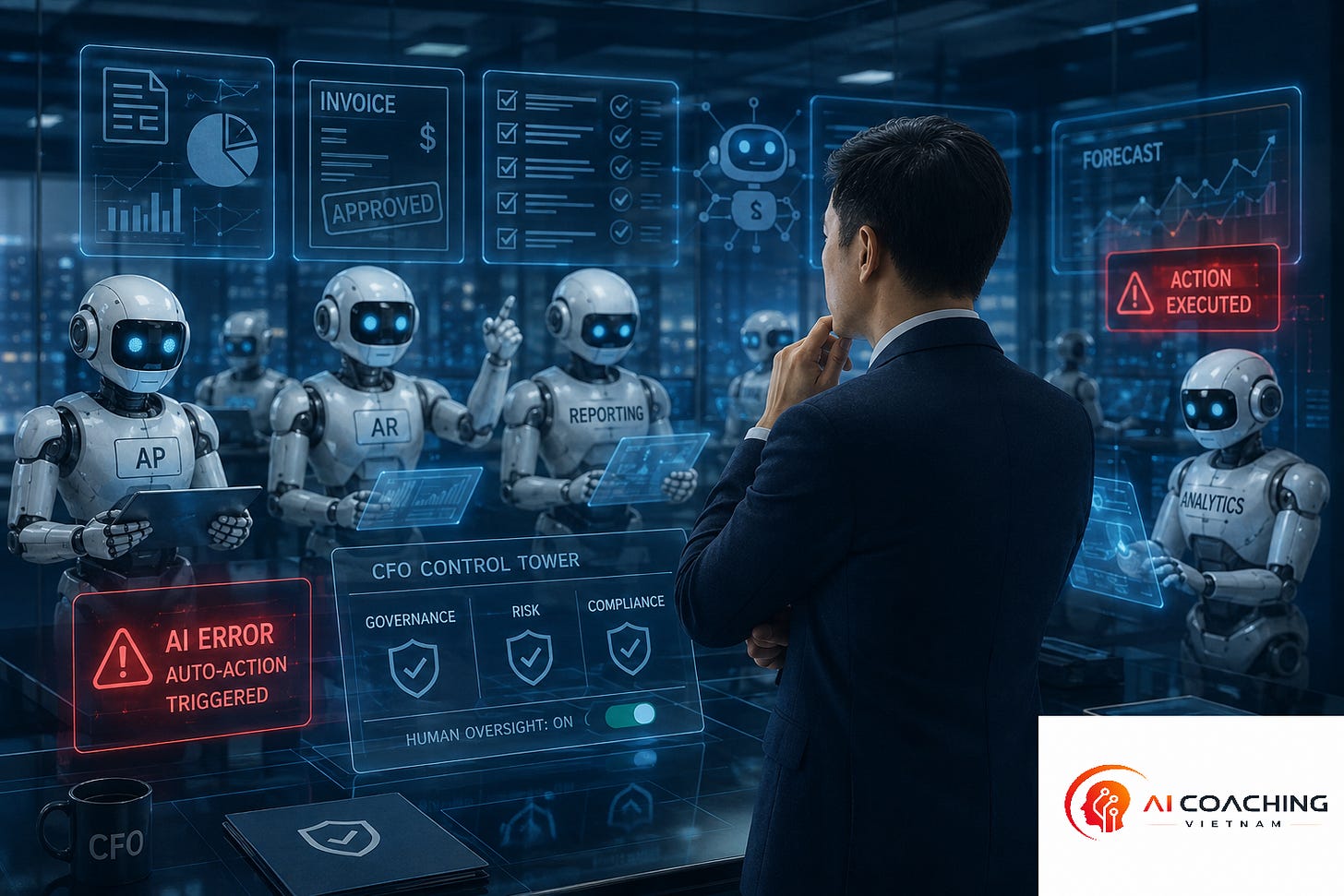 Khi AP (kế toán thanh toán), AR (kế toán phải thu), Reporting (kế toán báo cáo tổng hợp) và Financial Analytics (phân tí