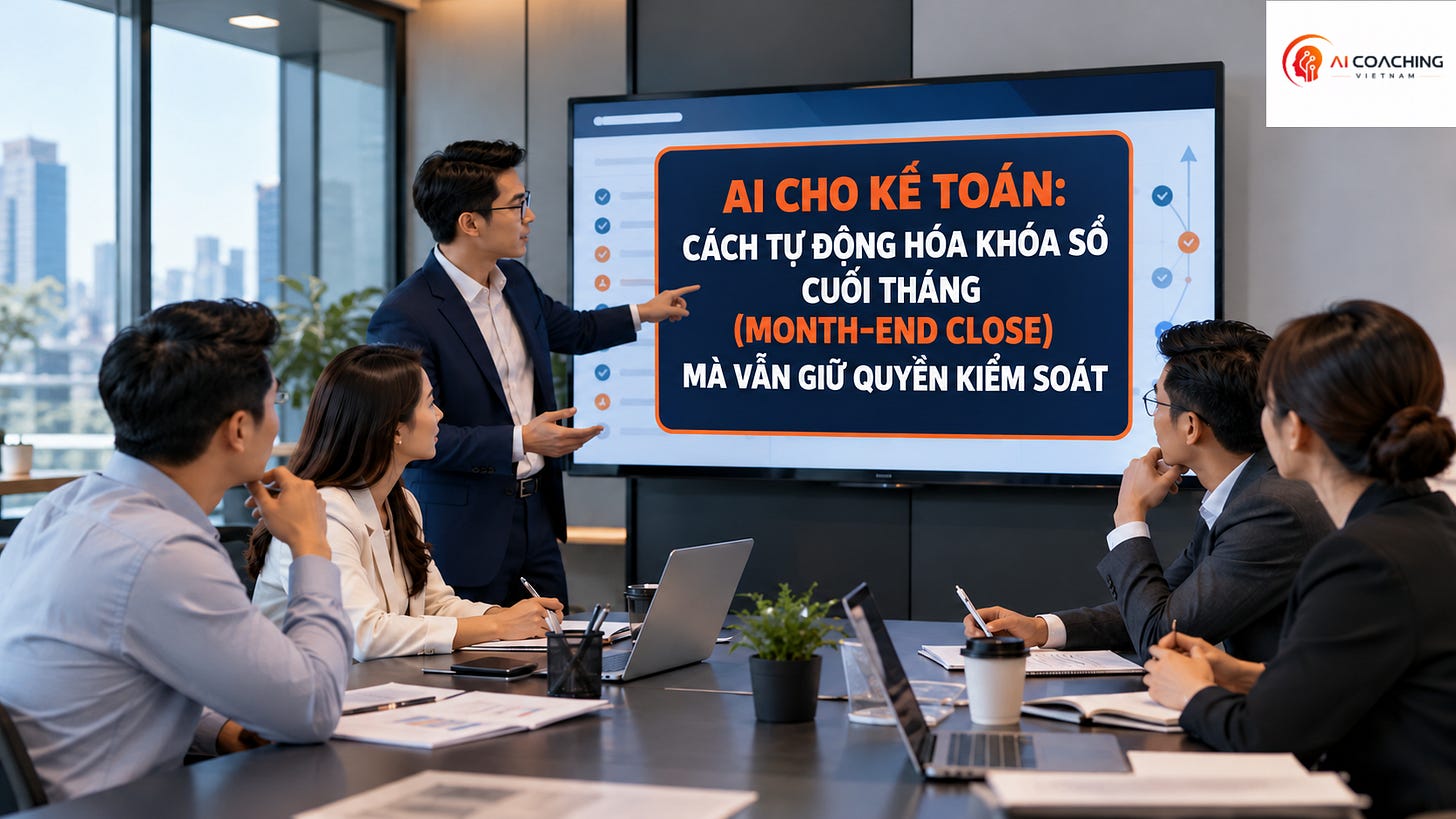 AI CHO KẾ TOÁN: CÁCH TỰ ĐỘNG HÓA KHÓA SỔ CUỐI THÁNG (MONTH-END CLOSE) MÀ VẪN GIỮ QUYỀN KIỂM SOÁT